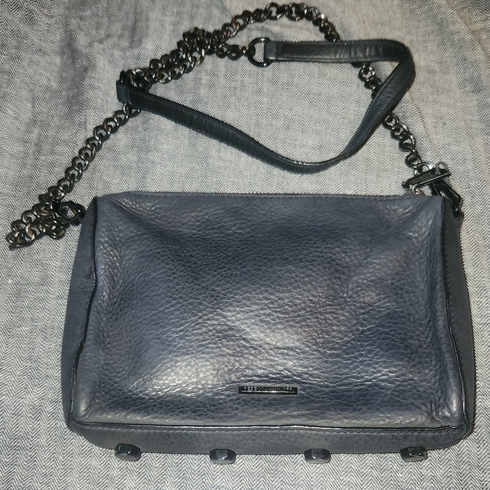Rebecca Minkoff Black Leather & Chain Crossbody Bag